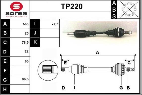 Sera TP220 - Albero motore / Semiasse autozon.pro