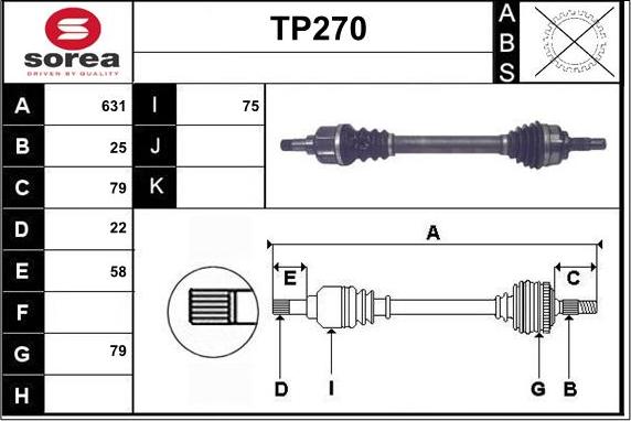 Sera TP270 - Albero motore / Semiasse autozon.pro