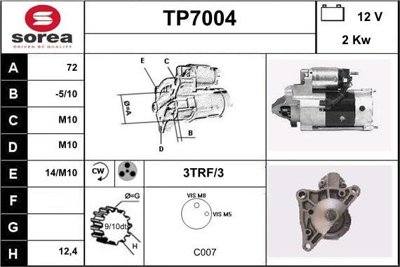 Sera TP7004 - Motorino d'avviamento autozon.pro