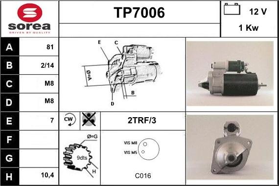 Sera TP7006 - Motorino d'avviamento autozon.pro