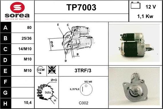 Sera TP7003 - Motorino d'avviamento autozon.pro