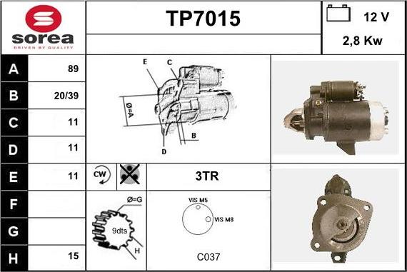 Sera TP7015 - Motorino d'avviamento autozon.pro