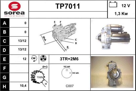 Sera TP7011 - Motorino d'avviamento autozon.pro