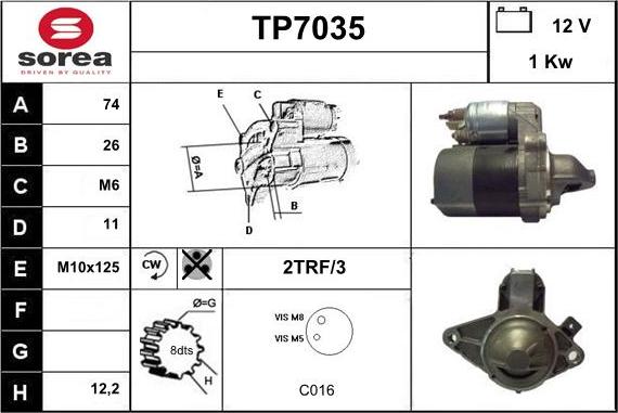 Sera TP7035 - Motorino d'avviamento autozon.pro