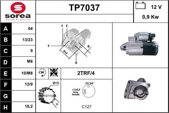 Sera TP7037 - Motorino d'avviamento autozon.pro