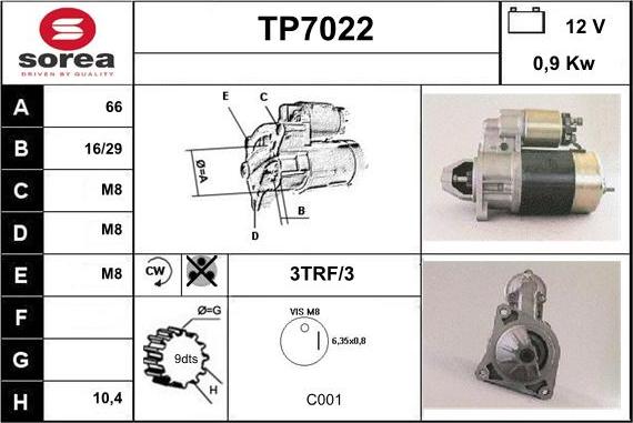 Sera TP7022 - Motorino d'avviamento autozon.pro