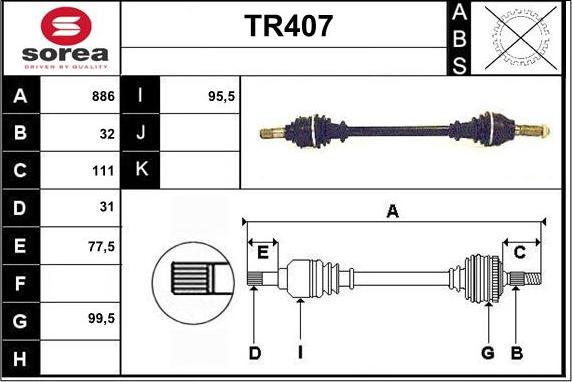 Sera TR407 - Albero motore / Semiasse autozon.pro