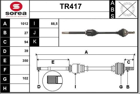 Sera TR417 - Albero motore / Semiasse autozon.pro