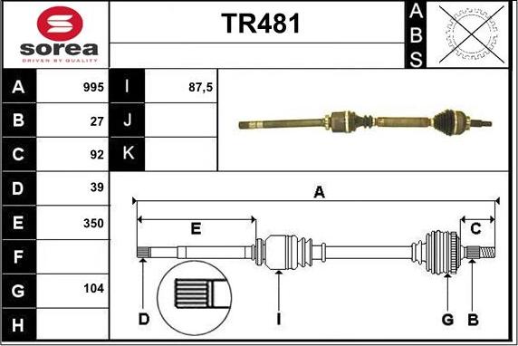 Sera TR481 - Albero motore / Semiasse autozon.pro