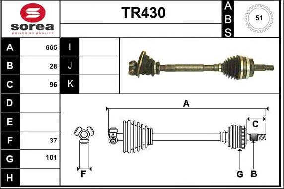 Sera TR430 - Albero motore / Semiasse autozon.pro