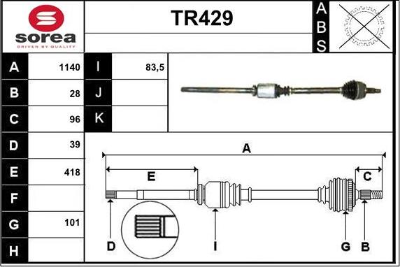 Sera TR429 - Albero motore / Semiasse autozon.pro