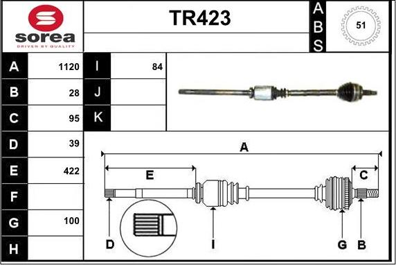 Sera TR423 - Albero motore / Semiasse autozon.pro