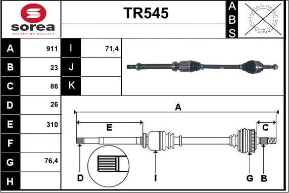 Sera TR545 - Albero motore / Semiasse autozon.pro