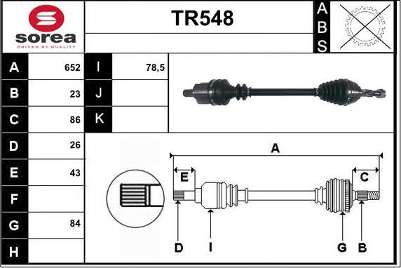 Sera TR548 - Albero motore / Semiasse autozon.pro