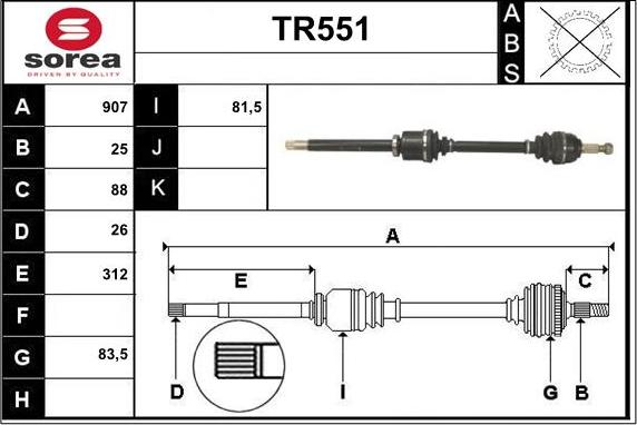 Sera TR551 - Albero motore / Semiasse autozon.pro