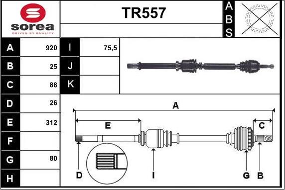 Sera TR557 - Albero motore / Semiasse autozon.pro