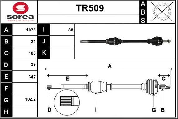 Sera TR509 - Albero motore / Semiasse autozon.pro