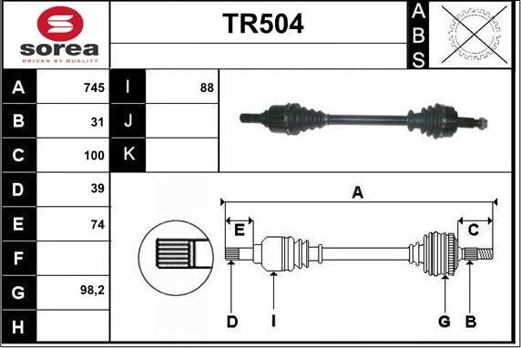 Sera TR504 - Albero motore / Semiasse autozon.pro