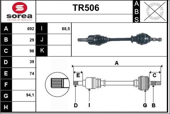 Sera TR506 - Albero motore / Semiasse autozon.pro