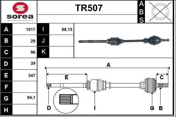 Sera TR507 - Albero motore / Semiasse autozon.pro