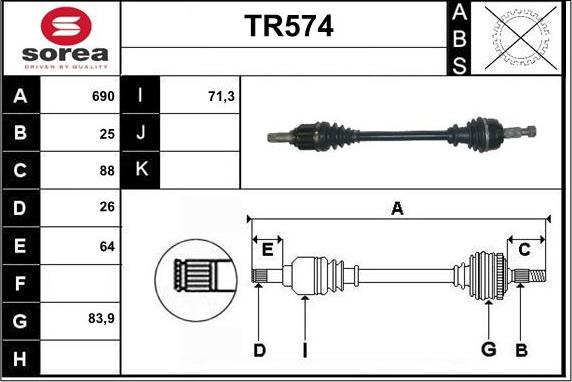 Sera TR574 - Albero motore / Semiasse autozon.pro