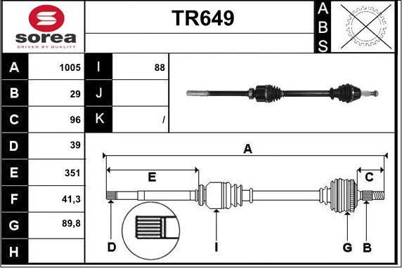 Sera TR649 - Albero motore / Semiasse autozon.pro