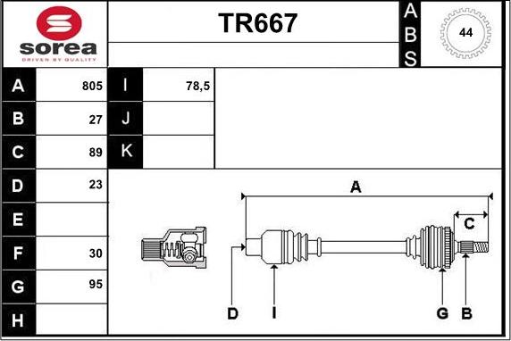 Sera TR667 - Albero motore / Semiasse autozon.pro