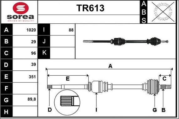 Sera TR613 - Albero motore / Semiasse autozon.pro