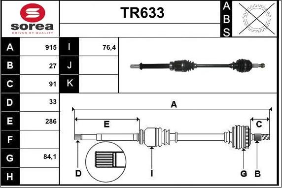 Sera TR633 - Albero motore / Semiasse autozon.pro