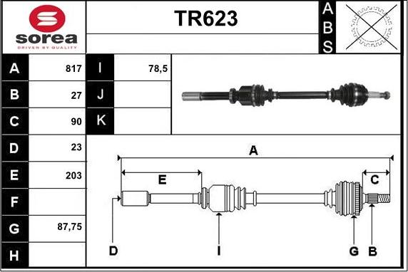 Sera TR623 - Albero motore / Semiasse autozon.pro