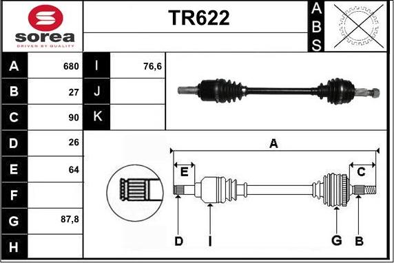 Sera TR622 - Albero motore / Semiasse autozon.pro