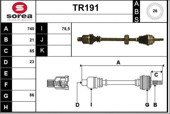 Sera TR191 - Albero motore / Semiasse autozon.pro