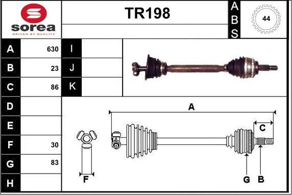 Sera TR198 - Albero motore / Semiasse autozon.pro