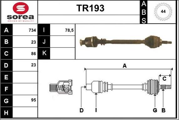 Sera TR193 - Albero motore / Semiasse autozon.pro