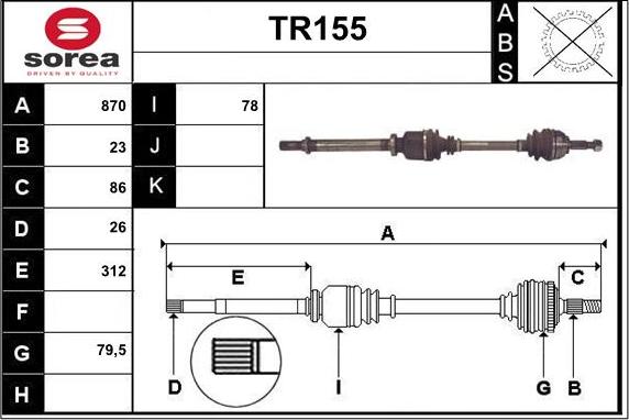 Sera TR155 - Albero motore / Semiasse autozon.pro