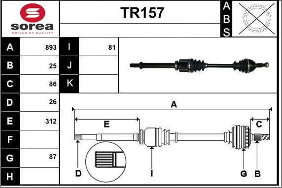 Sera TR157 - Albero motore / Semiasse autozon.pro