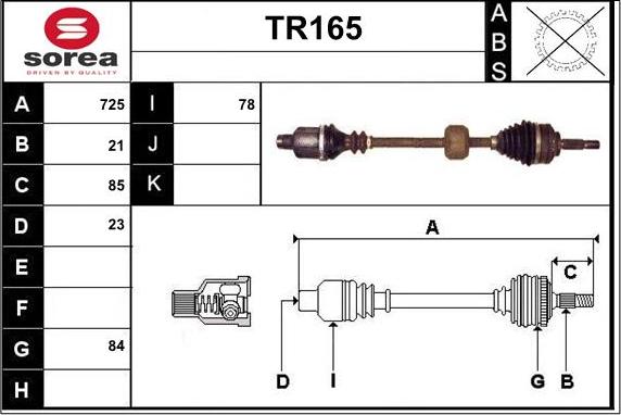 Sera TR165 - Albero motore / Semiasse autozon.pro