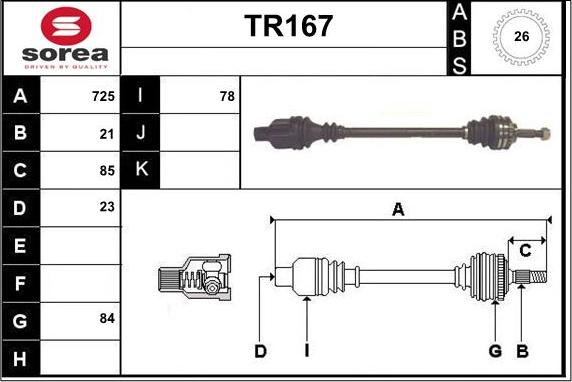 Sera TR167 - Albero motore / Semiasse autozon.pro