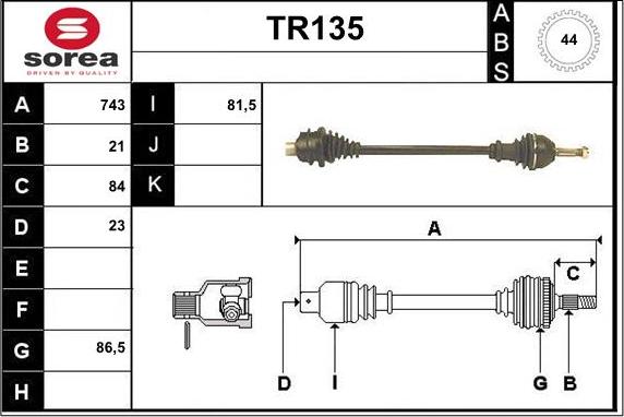 Sera TR135 - Albero motore / Semiasse autozon.pro