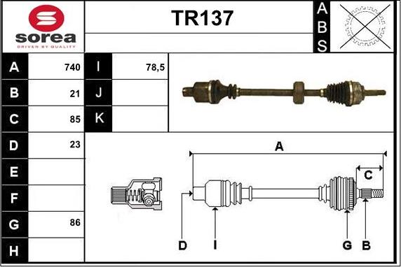 Sera TR137 - Albero motore / Semiasse autozon.pro