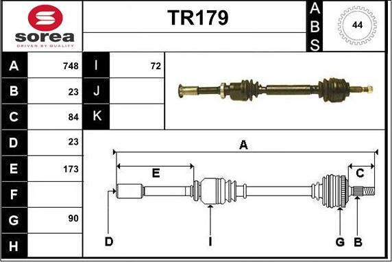 Sera TR179 - Albero motore / Semiasse autozon.pro