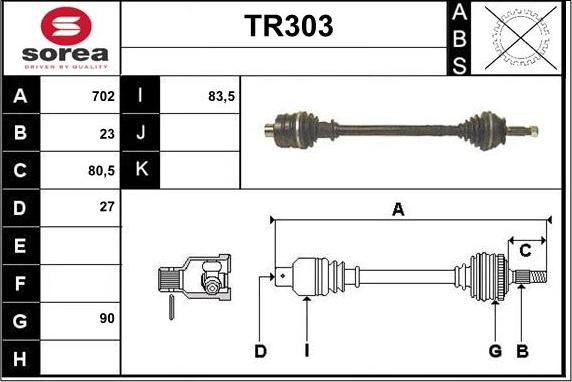 Sera TR303 - Albero motore / Semiasse autozon.pro