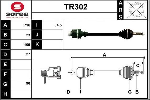 Sera TR302 - Albero motore / Semiasse autozon.pro