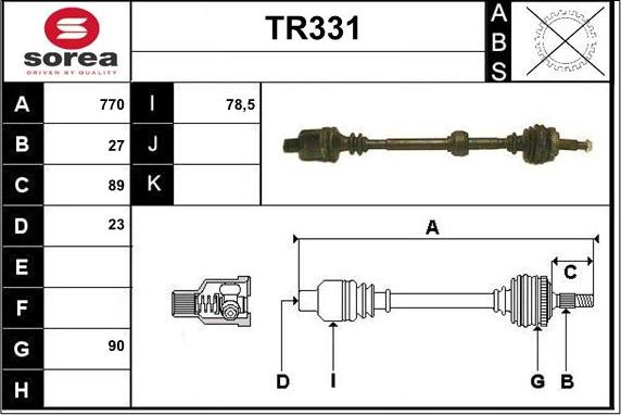 Sera TR331 - Albero motore / Semiasse autozon.pro