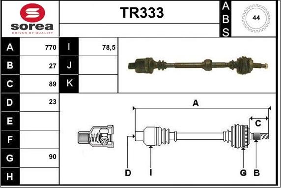 Sera TR333 - Albero motore / Semiasse autozon.pro