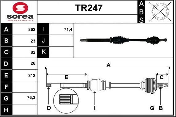 Sera TR247 - Albero motore / Semiasse autozon.pro