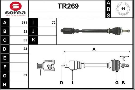 Sera TR269 - Albero motore / Semiasse autozon.pro