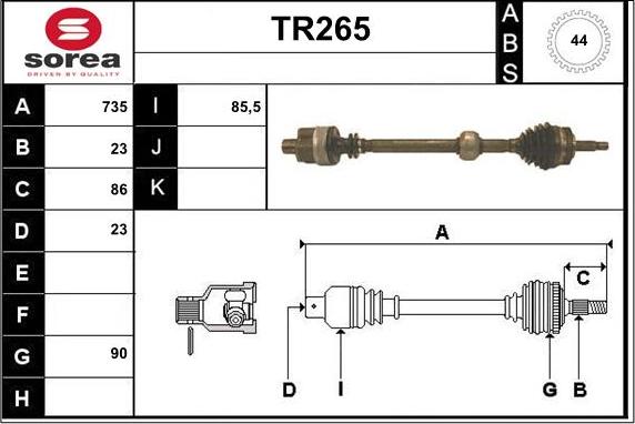 Sera TR265 - Albero motore / Semiasse autozon.pro