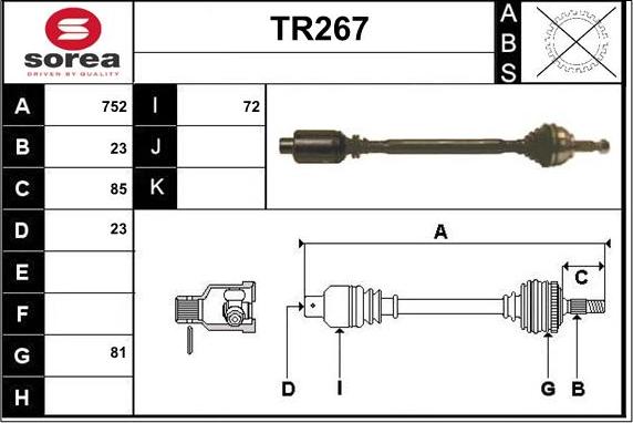 Sera TR267 - Albero motore / Semiasse autozon.pro