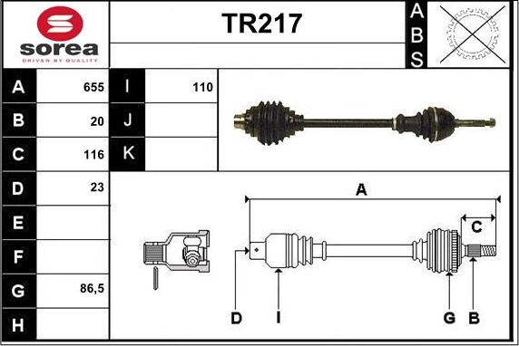 Sera TR217 - Albero motore / Semiasse autozon.pro